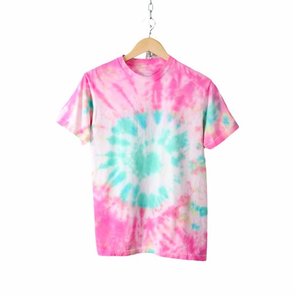 Hand Crafted Tops - SOLD handmade pastel tie dye t-shirt S small